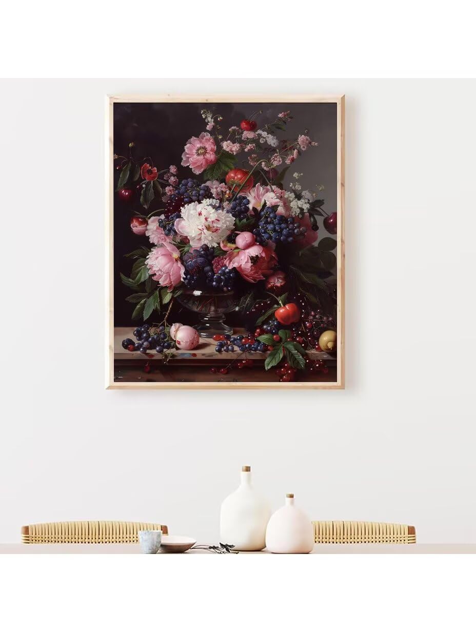 RNXAOPEN Peinture Numero Adulte Grape Flower - Activité Manuelle Adulte - Peinture Aquarelle - Loisir Creatif Adulte - Kit Loisir Créatif Enfant - Dès 130 Ans 70x95cm sans châssis en bois 3086-E
