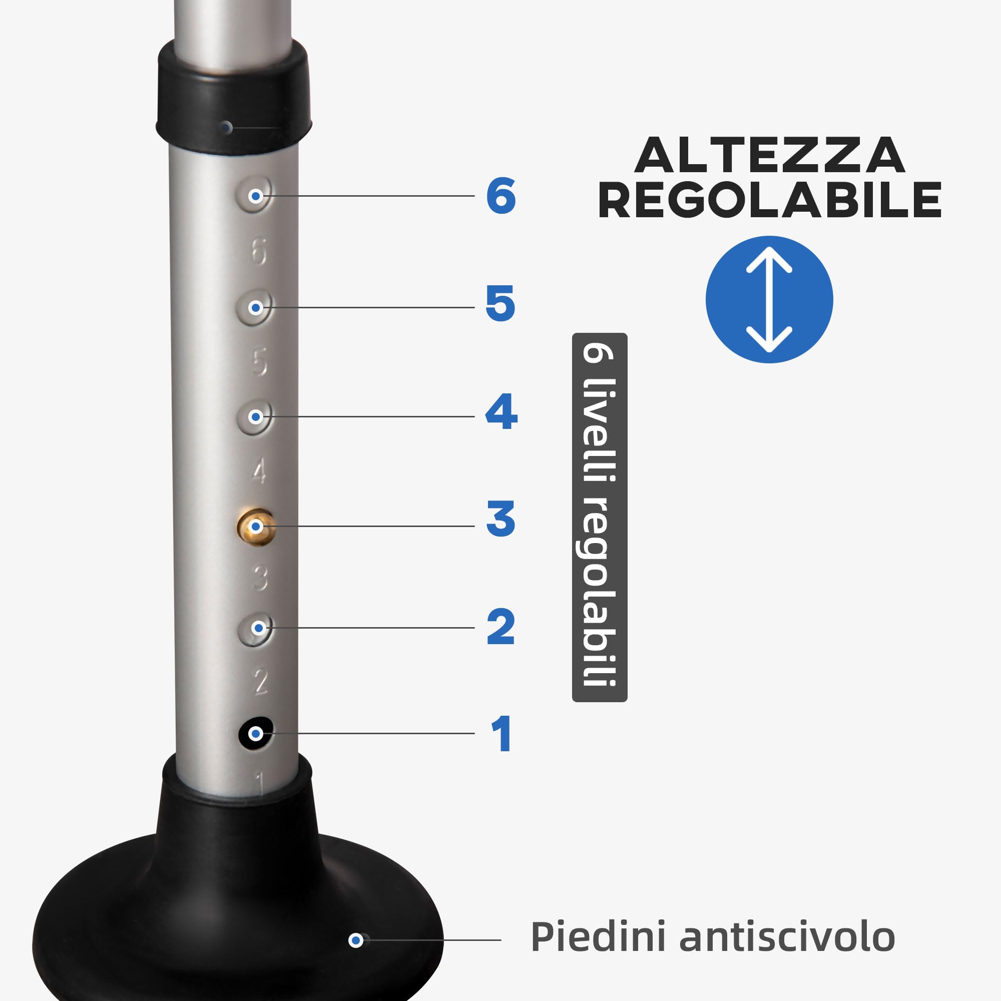 HOMCOM Sedia per Doccia Imbottita per Anziani, 54x52x70-82cm Bianco | Disabili, Donne Incinte, Forma a U