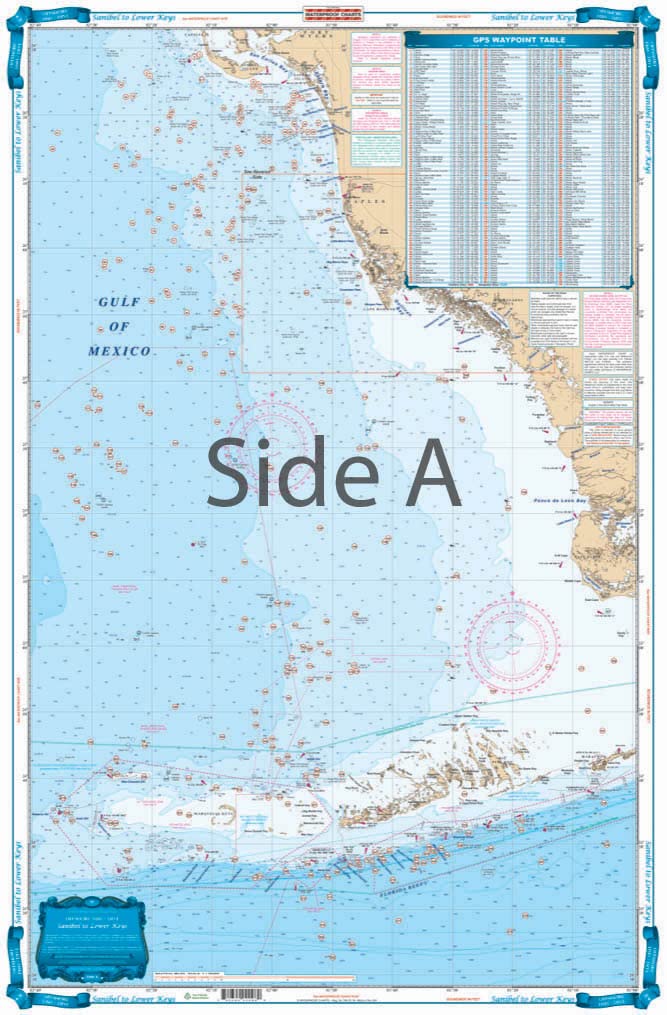 Western Florida Offshore Fish and Dive Chart Kit, 5 Charts Plus a Chart Tube, Easy-to-Read, Large Print, Waterproof Paper, Tear Resistant, Printed on two sides, 2 charts in 1, NOAA Charts
