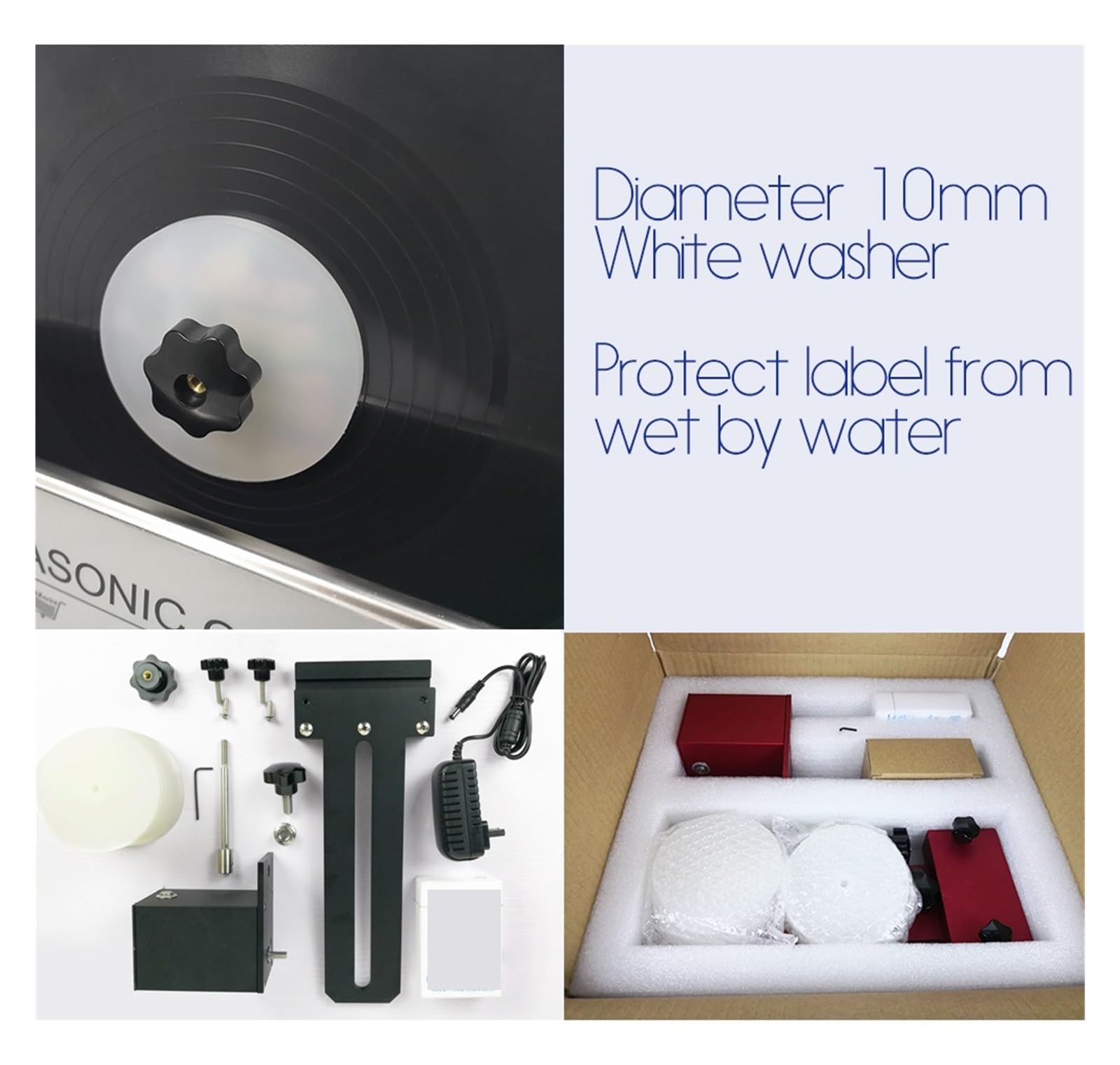Pulitore Digitale Ad Ultrasuoni for Dischi in Vinile Disco CD Lp Lavaggio Serbatoio 6L 180W con Motore Dispositivo Sollevatore Staffa in Lega