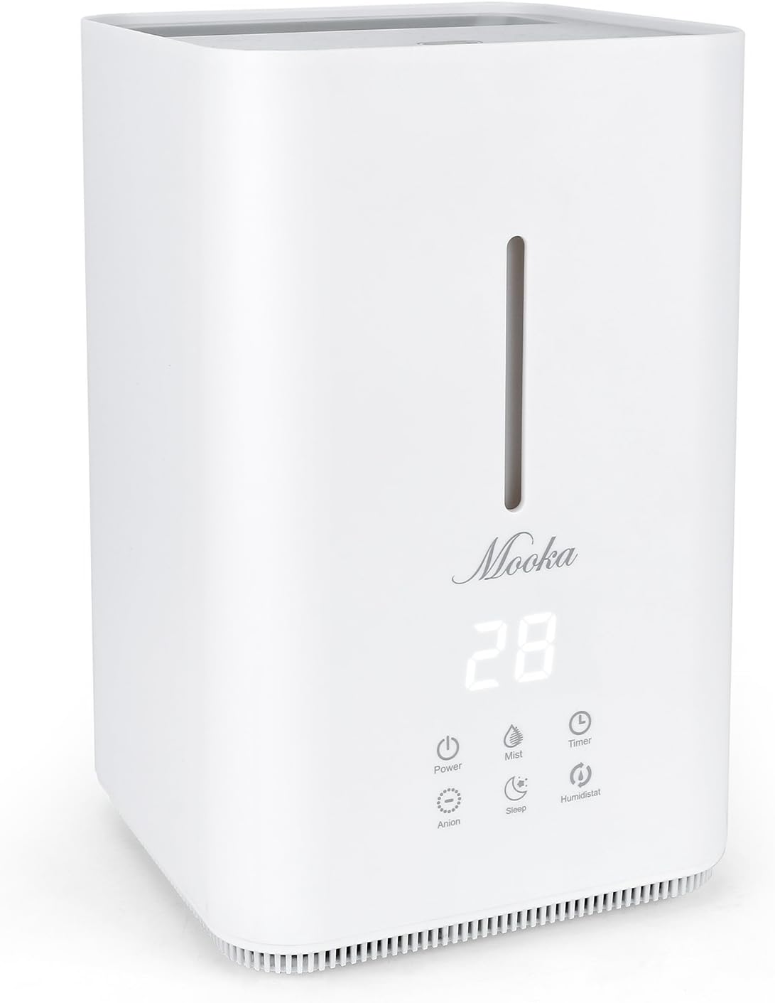 Air Humidifier by Mooka GreenTotem (2019 NEWEST Top Water Filling Design) - 4L Ultrasonic Cool Mist Humidifier With 300ML/H Mist Output for 225-440ft² Home Office Bedroom, Sleep Mode, Auto Shut-Off