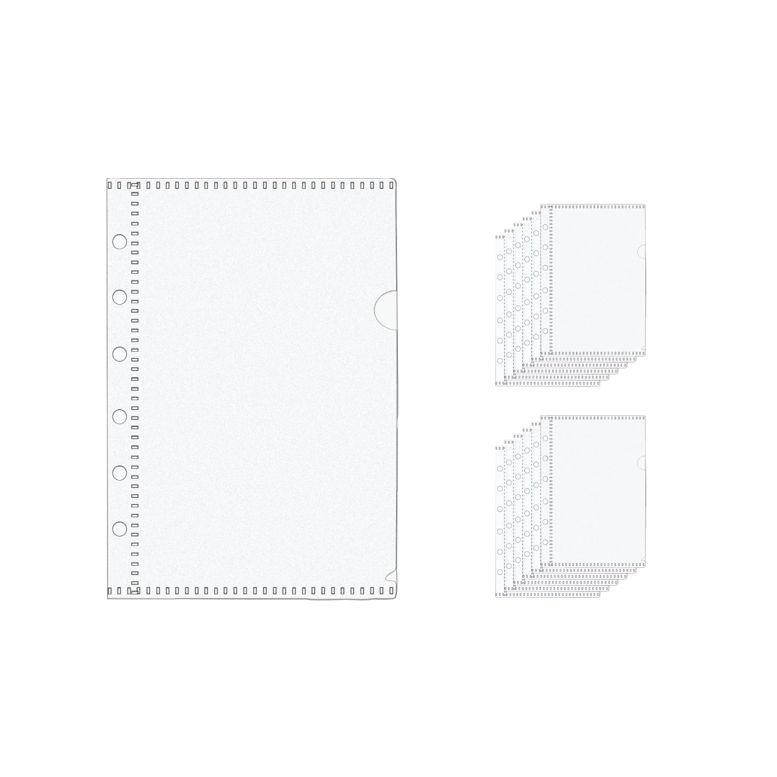 NatSumeBasics 12pcs Zipless Cash Envelopes A7 Binder Pockets Frost PP Planner Inserts Sheet Protectors for 6 Ring Binders Organizer Accessories (A7)