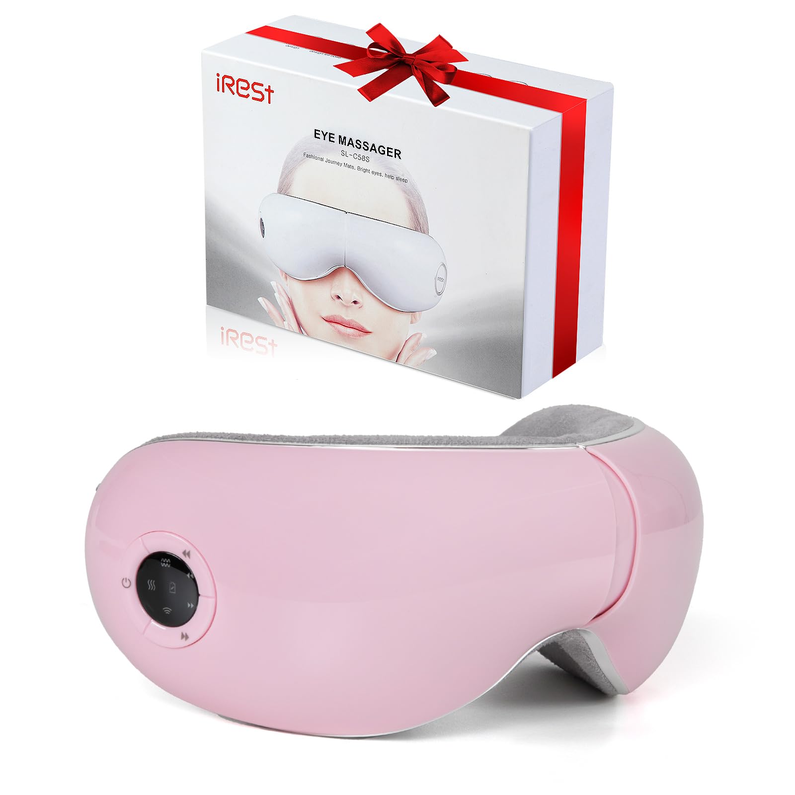 iRest Eye Massager with Heat Compression and Vibration Smart Eye Mask Massager for Migraine Improve Sleep Eye Massage