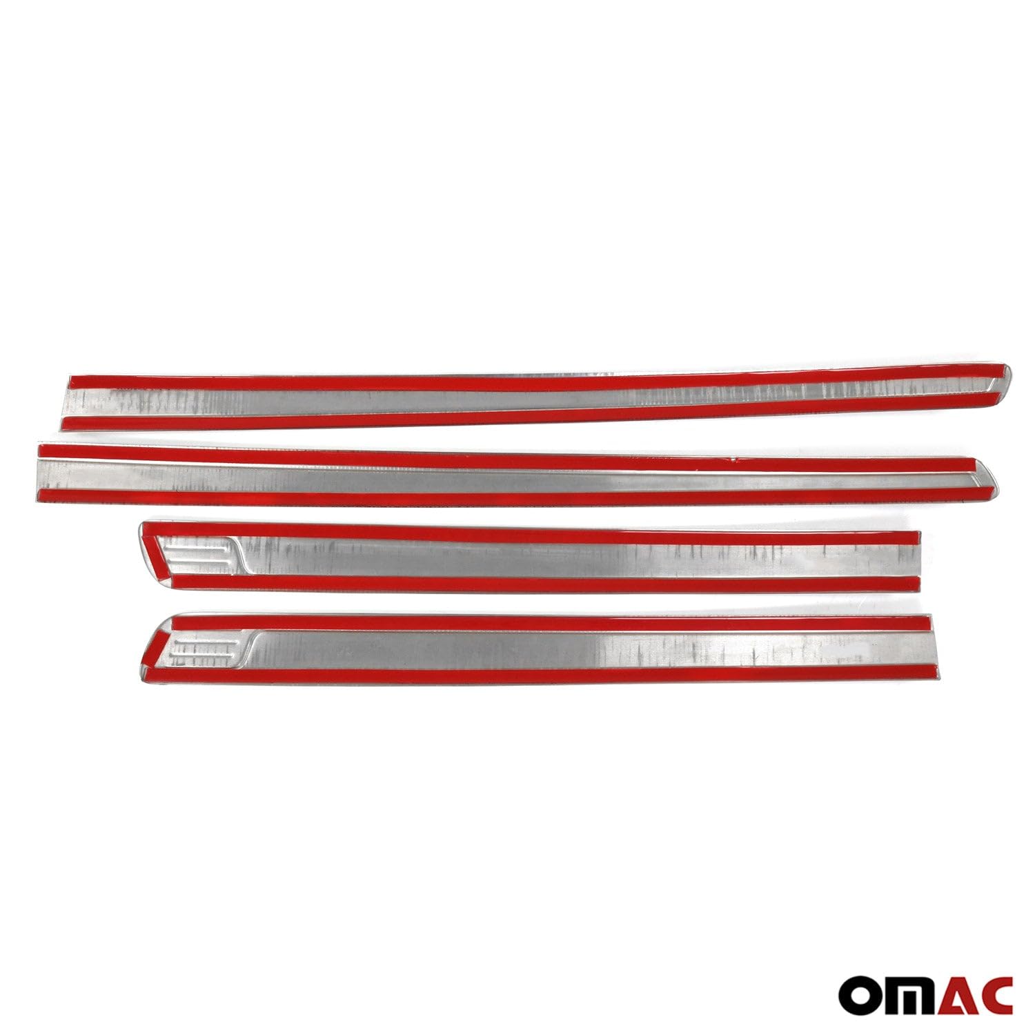 OMAC 5003131 Listón embellecedor/protector puerta Puerta vehículo ambos lados cromo Compatible con NISSAN NP300 Navara Pick-up D23 NP300 Navara Pick-up D40