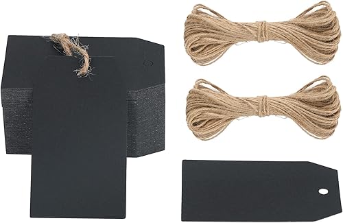 G2PLUS 100 etiquetas de regalo de papel kraft, etiquetas rectangulares marrones de 2.8 pulgadas 1.6 pulgadas para proyectos, regalos de Navidad,