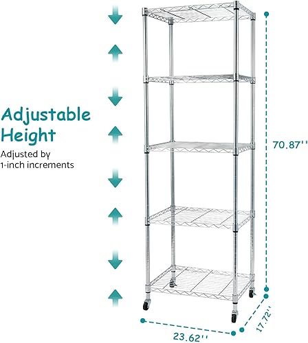 Miniatura 76 de BELANITAS Estantería de alambre de 4 niveles, estante de almacenamiento de acero, estante de almacenamiento de metal ajustable, estantes
