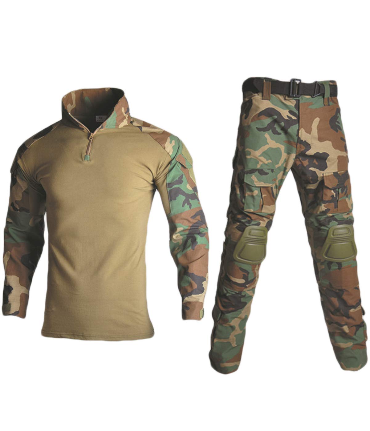 harglesman Men's Tactical Military Suits Long Sleeve Fitting Amry Uniforms Combat Shirt and Pants with Knee Pads-picture-15