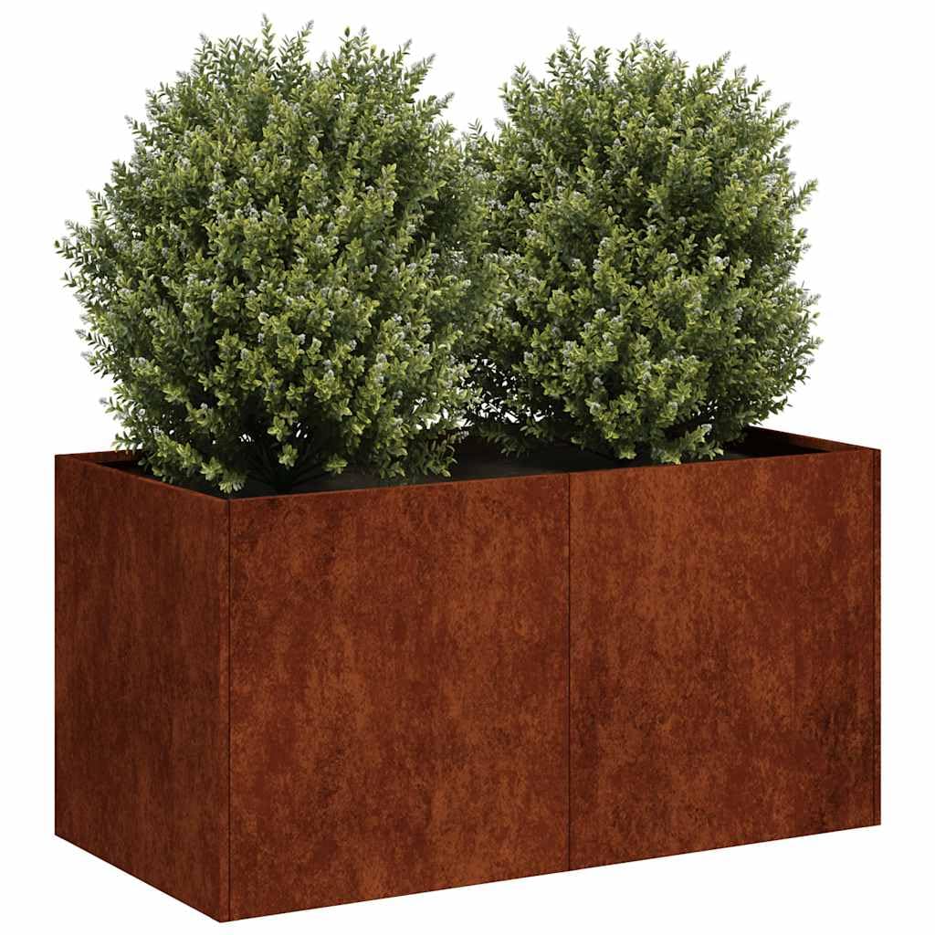 vidaXL Pflanzkübel Rostig 80x40x40 cm Wetterfester Stahl, Pflanzschale, Garten-Garten-Pflanzkübel, Outdoor-Pflanzgefäß, Hochbeet, Pflanzgefäß