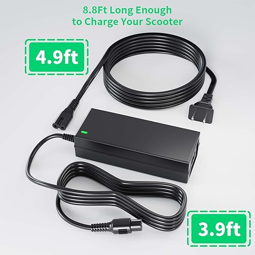 Miniatura 6 de 42V Electric Scooter Charger for 36V Lithium Battery - PowerFast 3-Prong Inline Connector for Pocket Mod, Sports Mod - Gotrax Scooter Charger