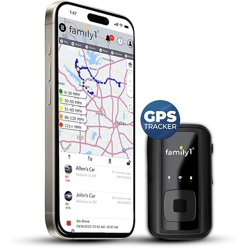 Family1st Portable Automobile GPS Trackers for Vehicles, Cars, Loved Ones, Real Time Tracking App, Up to 30 Days Battery Life, Hidden Tracking for Theft Protection & Subscription Needed.