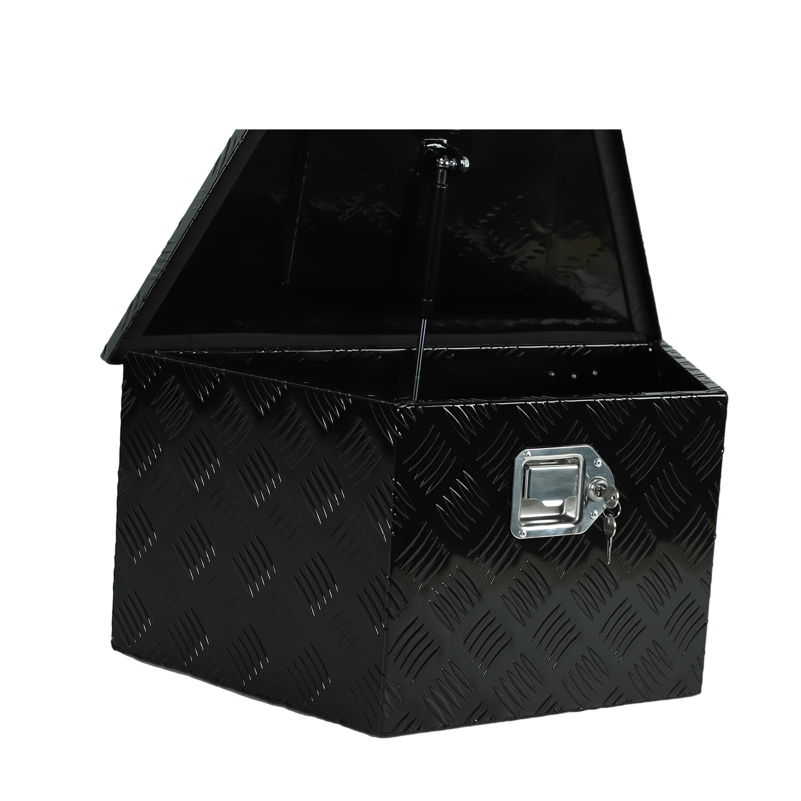 smileracing 26 Inch Aluminum Trailer Tongue Tool Box, Aluminum Storage Tool Box, for Trailer Tongue with Lock and 2 Keys, 5 Bar Tread Pattern - 26"