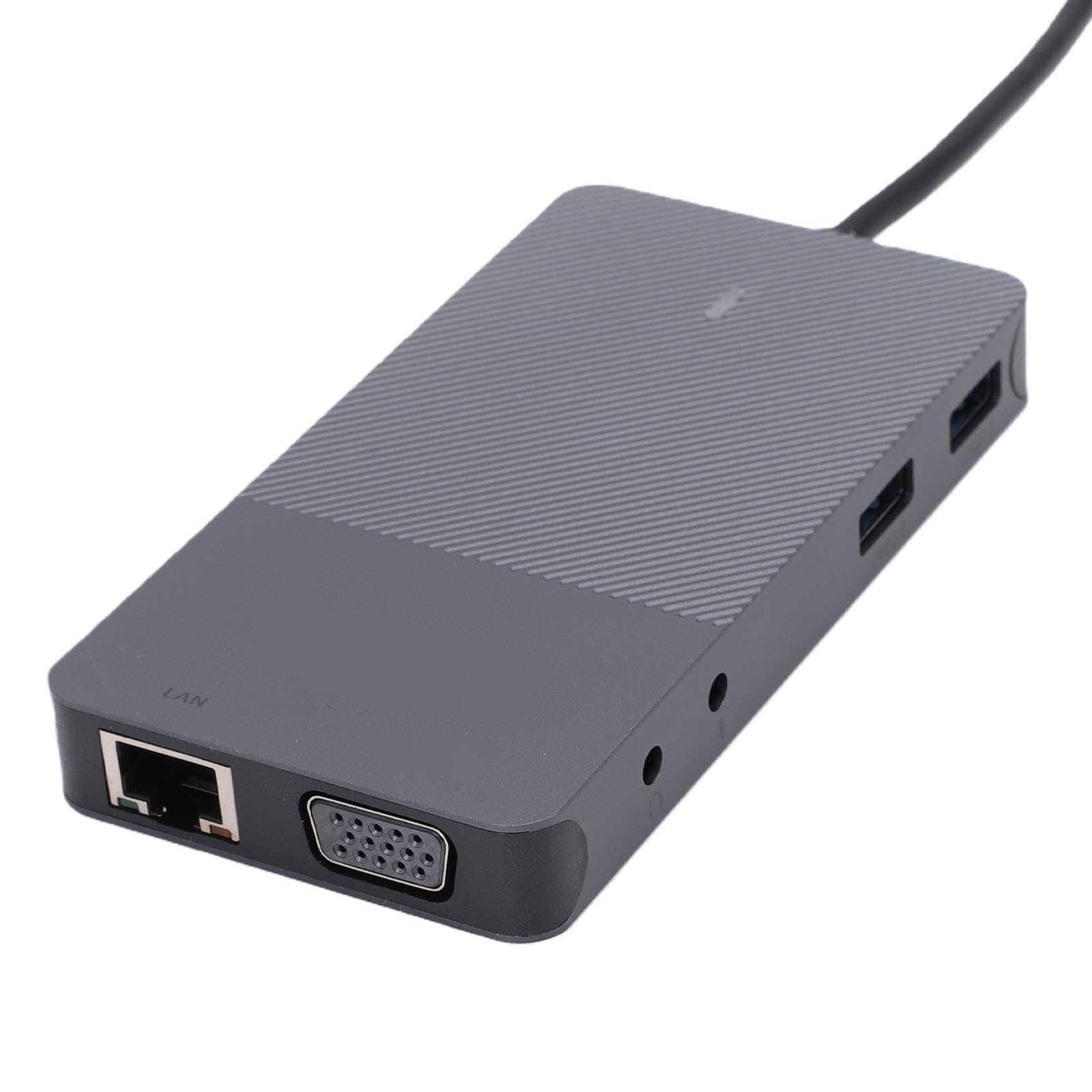 Fockety Docking Station USB C, Hub USB 3.0 in Lega di Alluminio da 3,5 Mm con Lettore di Schede SD VGA Gigabit Ethernet per Configurazione Multi Monitor Desktop Portatile