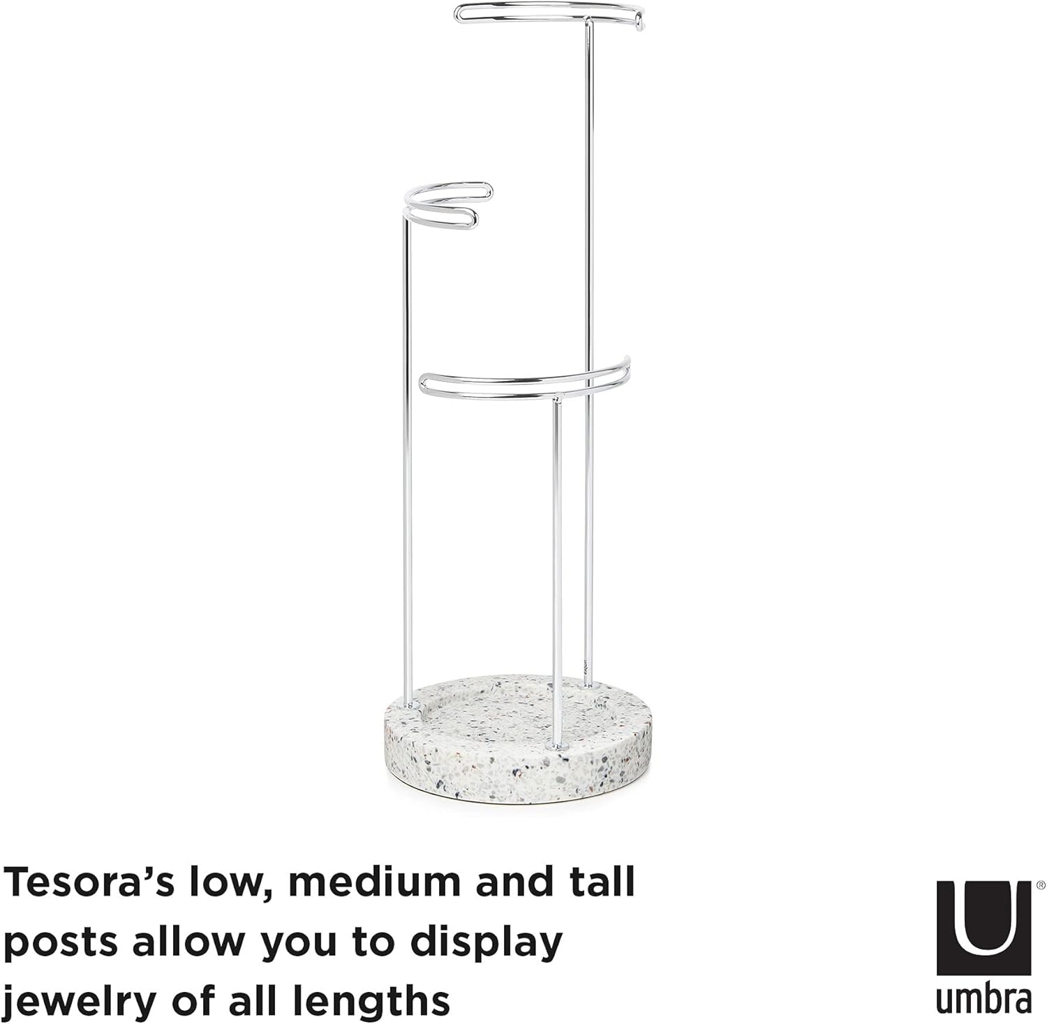 Umbra Tesora 3-Tier Jewelry Stand, Earring Holder, Accessory Organizer and Display, Terrazzo : Clothing, Shoes & Jewelry