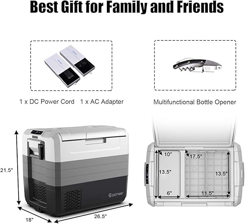 Miniatura 2 de Refrigerador portátil HOMGX, compresor congelador para coche de viaje, vehículo compacto, refrigerador de gran capacidad para camión, refrigerador