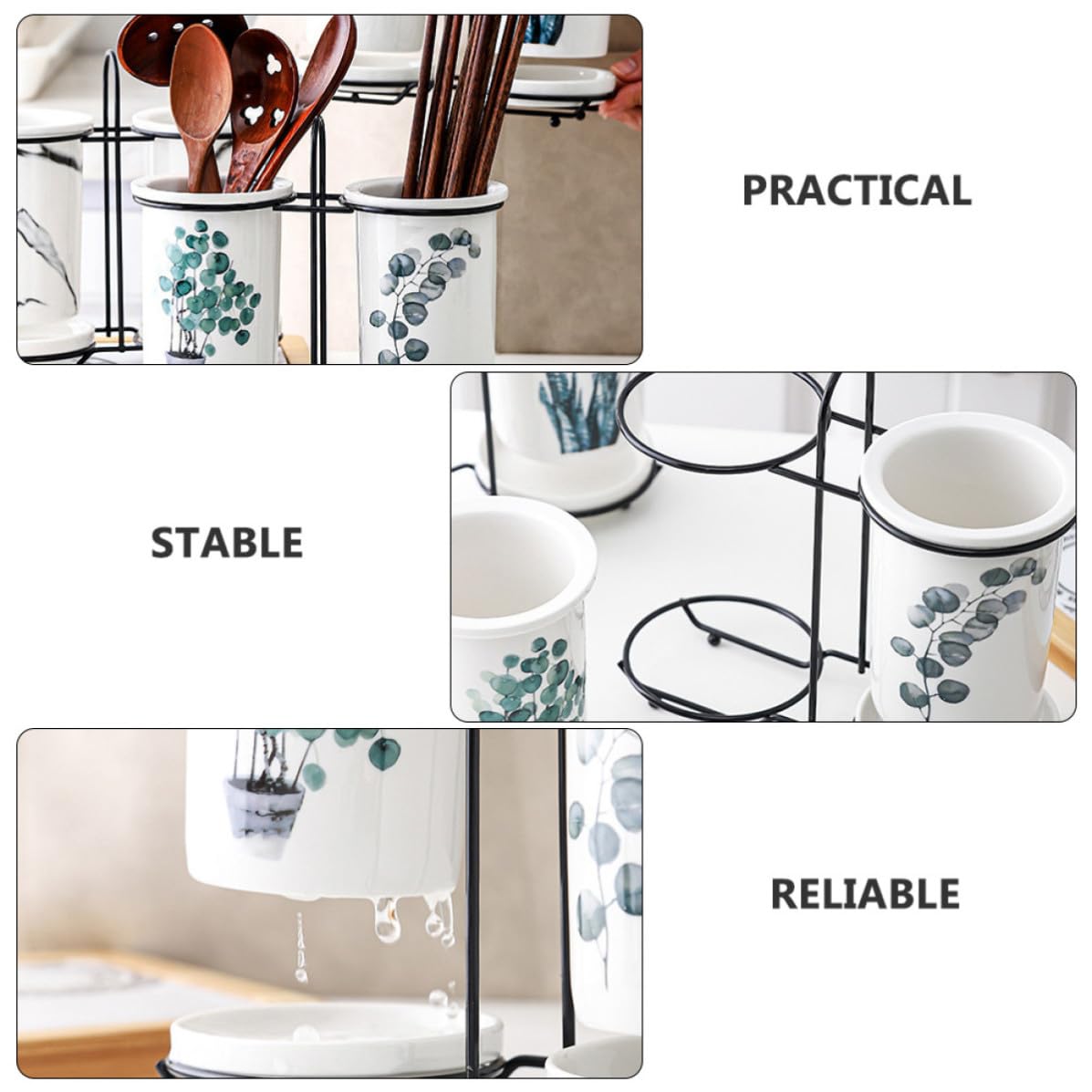 Alasum Support à Baguettes en Céramique Blanc Rangement Pratique, Toucher Confortable et Facile à Nettoyer, Design Simple et Élégant Cuisine Maison