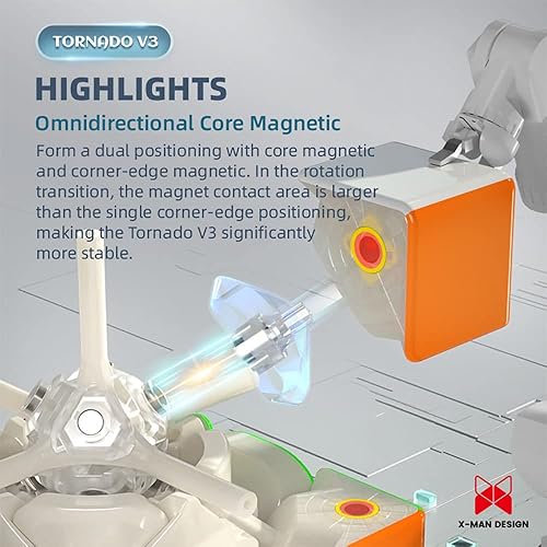 Miniatura 3 de BroMoCube QY X Man Tornado V3M Cubo magnético de velocidad QY Toys Tornado V2M Flash Verson mejorado 3x3x3 cubo de velocidad de núcleo magnético