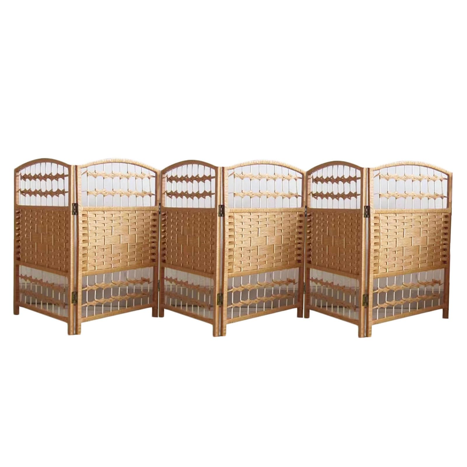 Short Room Divider,Folding Weave Blackout Privacy Screen,Indoor Portable Partition,Temporary Wall for Office Home Dorm Separation(23.62 X 11.8in)(Yellow,23.62 x 11.81in-6pcs)