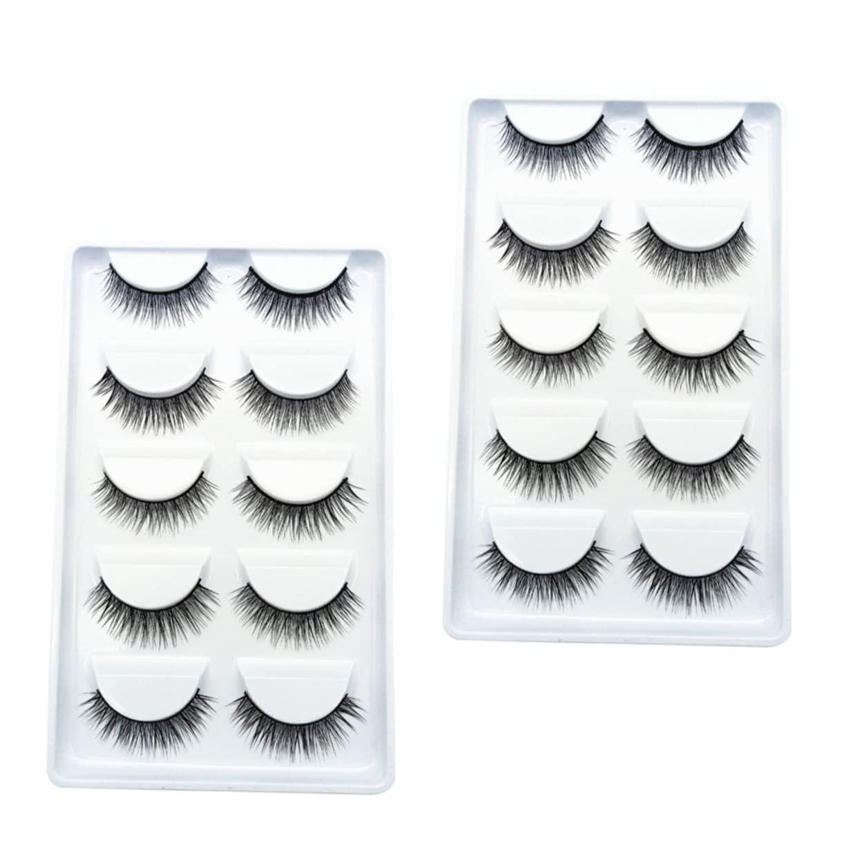 WOONEKY Faux Cils Naturels 10 Paires 3d Réalistes Souples pour Fille Maquillage Quotidien Usage Personnel