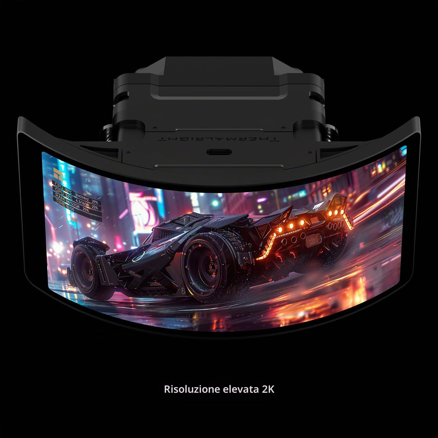 TR Rainbow Vision 360 TURBO ARGB Black AIO, sistema di raffreddamento ad acqua, schermo curvo da 6,67 pollici con risoluzione 2400 x 1080, per AM4 / AM5, LGA1851 / 1700, sfondo fai da te