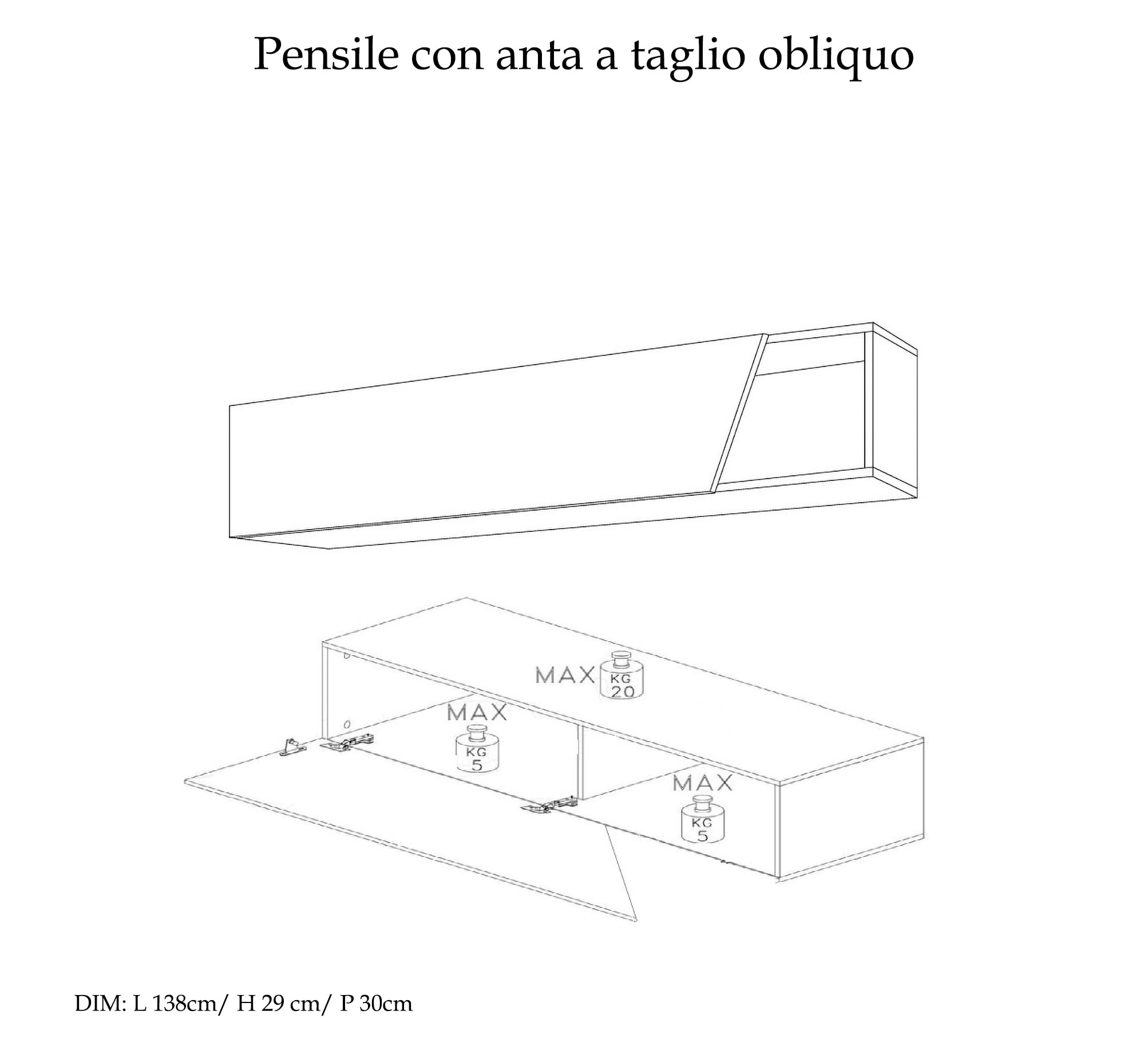 Parete Attrezzata Soggiorno Design Moderno 276x175 cm Composto da 2 Pensili 3 Cubi e Mobile Porta TV Sospeso con 2 Ante Rovere Beige e Grafite PAL81