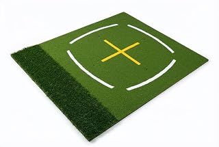 5x4 ft Dual-Turf Golf Hitting Mat with Stance Guide & Swing Path Lines, Thickened PE & EVA Base for Indoor Outdoor Practice, Portable Foldable Training Mat, Ideal Golf Gifts for Men and Dads