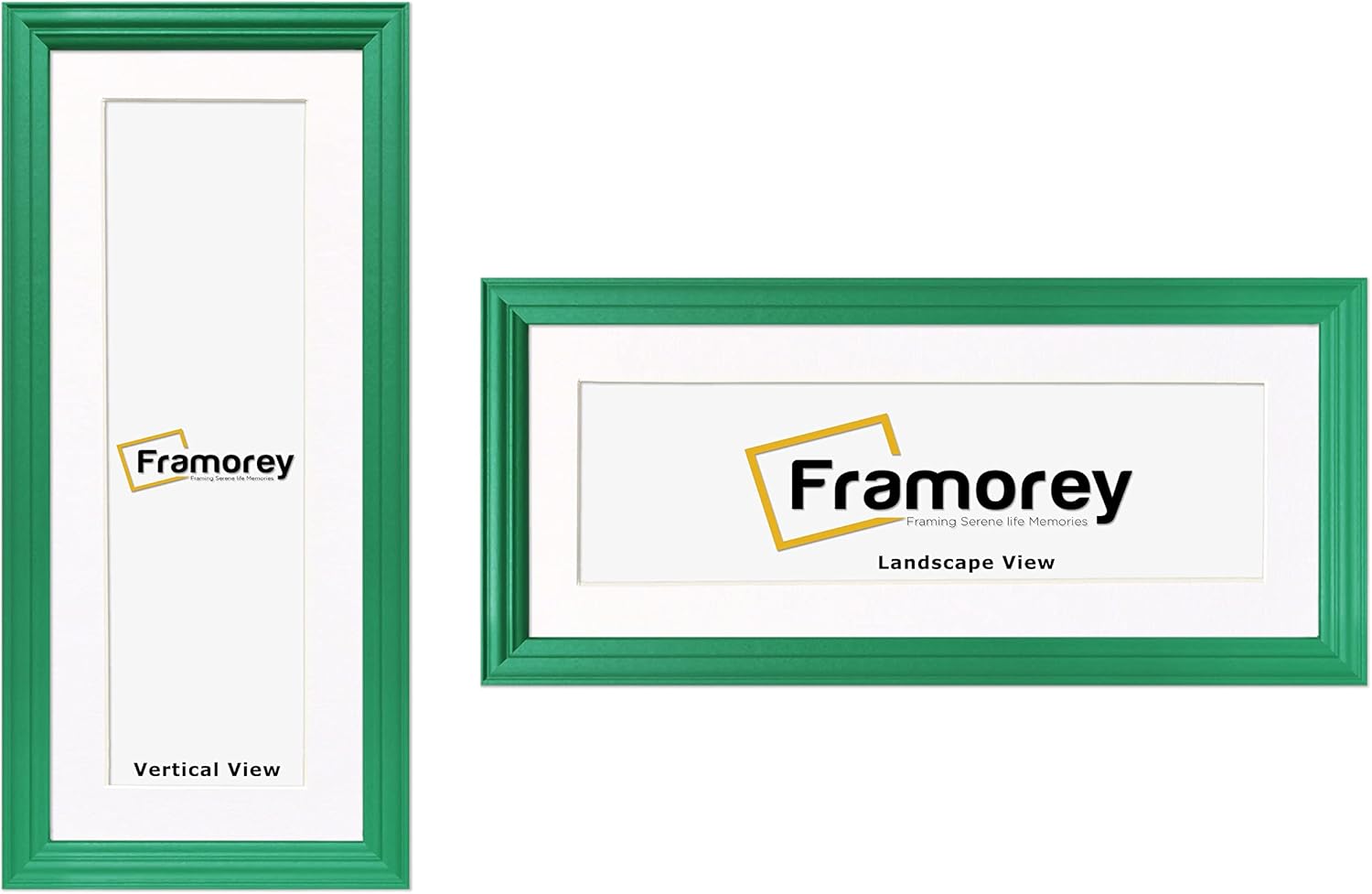 FRAMOREY Panoramic Style Antique LW Picture Frame, 20x13" Green Photo