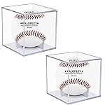 2 Pack Baseball Display Case, UV Protected Acrylic Boxes for Display,Clear Display Case Baseball Cube Memorabilia Showcase Autograph Ball Protector