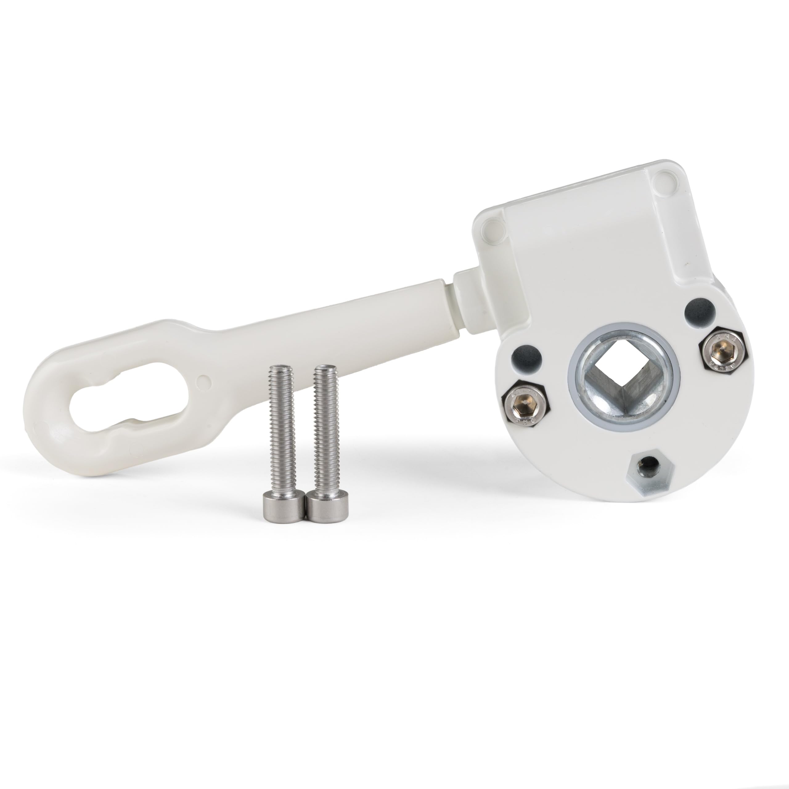 Mecanismo máquina toldo universal blanca de 120mm con engranaje sin fin 11:1