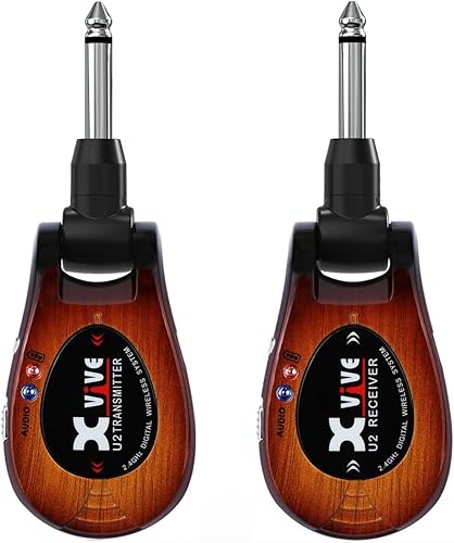 Xvive Sistema inalámbrico de guitarra U2 con transmisor y receptor (3 tonos Sunburst) Xvive Sistema inalámbrico de guitarra U2 con transmisor y receptor (3 tonos Sunburst)