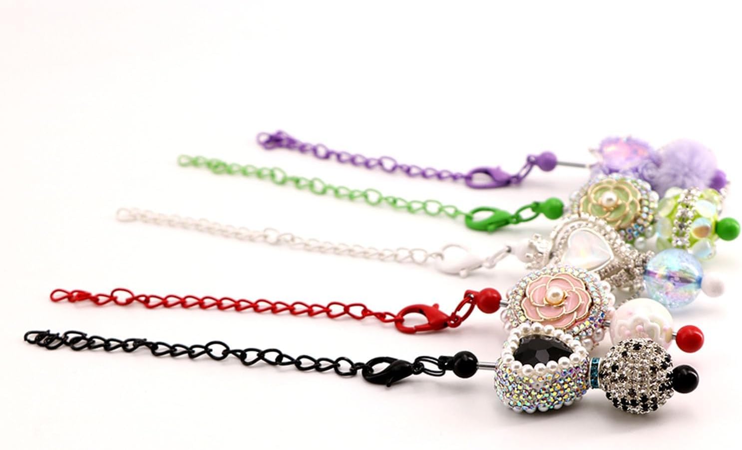 Beadable Cup Charms Accessories for Tumblers with Handle Cup Metal Blank Chains Wire for 30 40 oz Water Bottle Jewelry Making Blank Beaded DIY