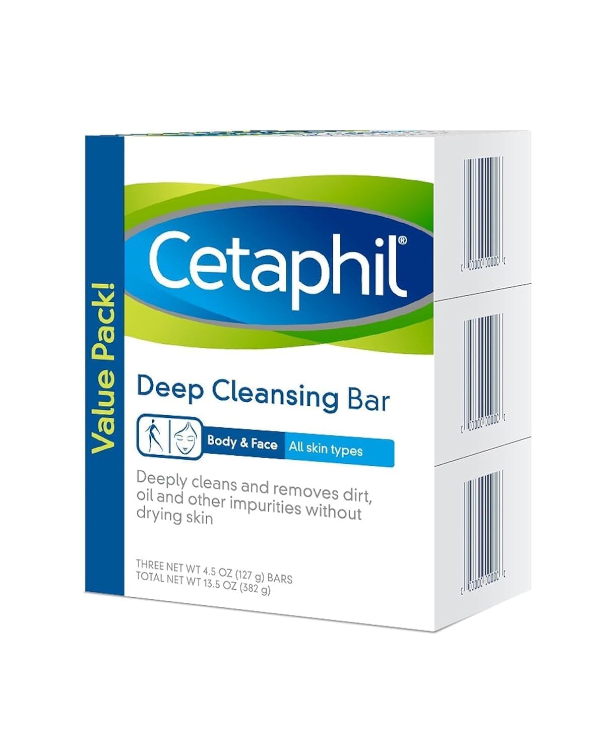 Cetaphil Deep Cleansing Bar for All Skin Types - 3 Count