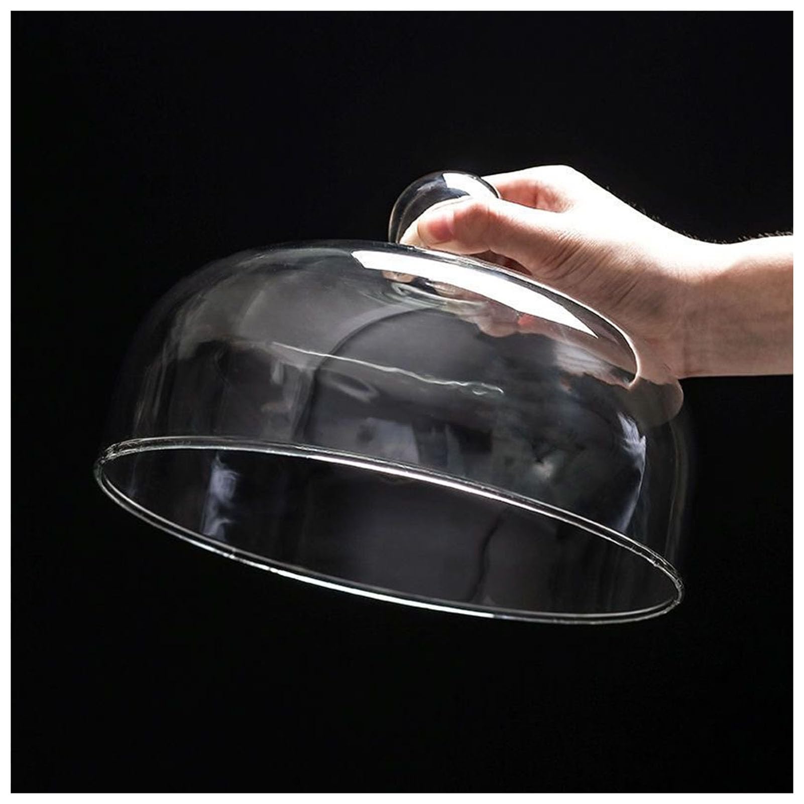 Campana De Cristal Transparente para Tartas, Pasteles Y Postres Protege Y Exhibe Tus Creaciones En La Encimera De La Cocina Elegante Bandeja para Servir,23cm