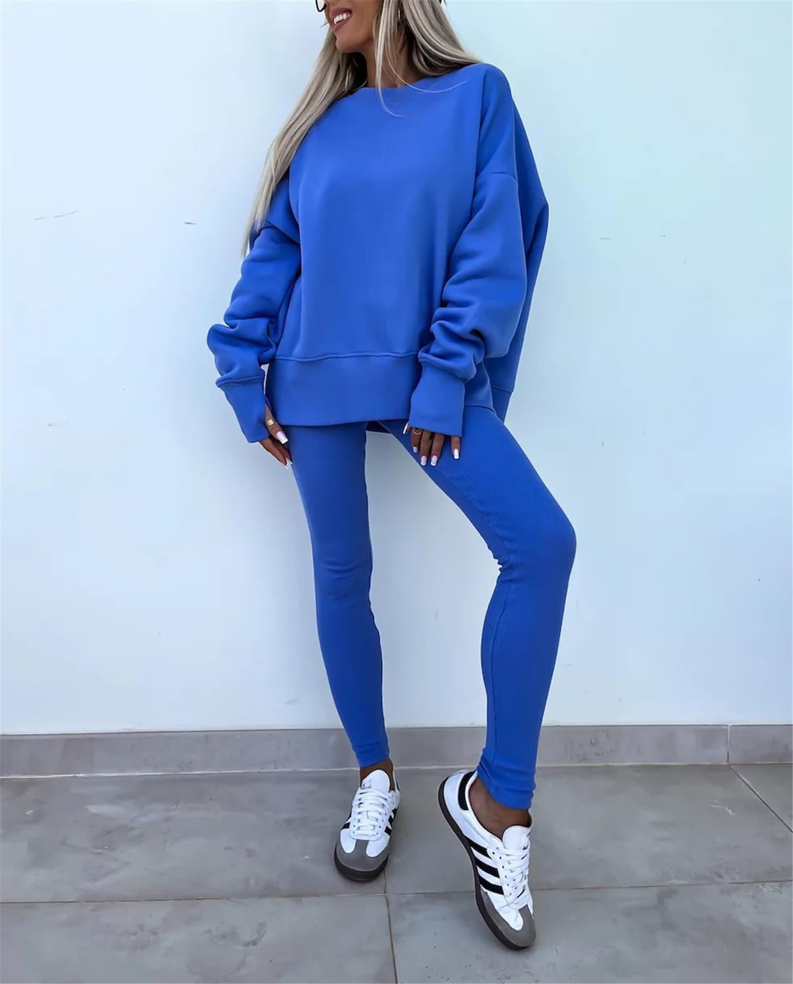 Bluza i legginsy zestaw 2-częściowy strój damski, jesienny zestaw, casualowa odzież domowa z długim rękawem