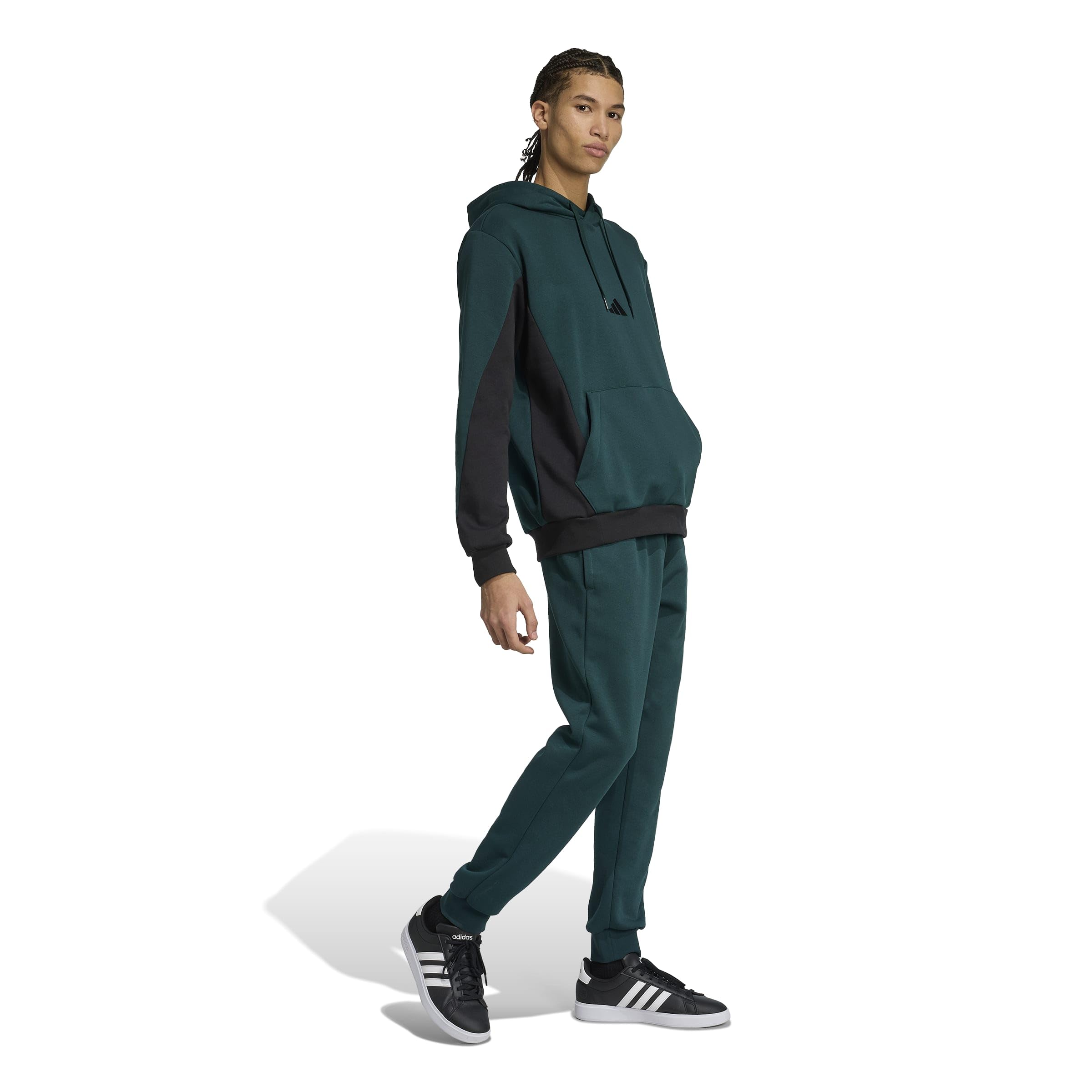 adidas Tuta da Uomo Fleece Colorblock Hooded Nera Codice KB5264