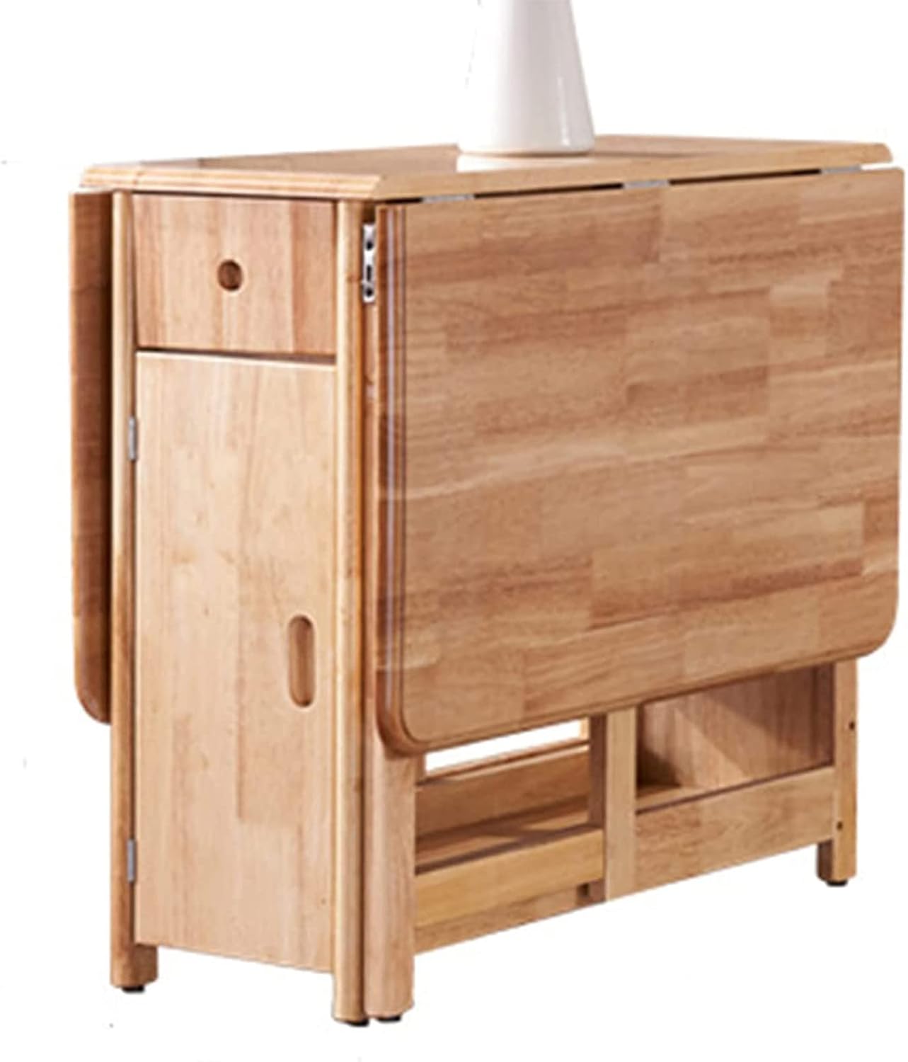 Folding Dining Table, Wooden Retractable Dining Table