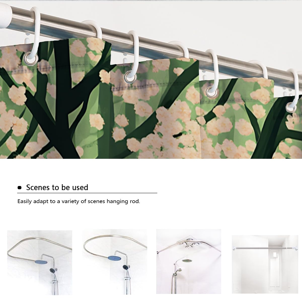 Rideau Douche Art Nature forêt Verdure Vintage W220xL180 cm