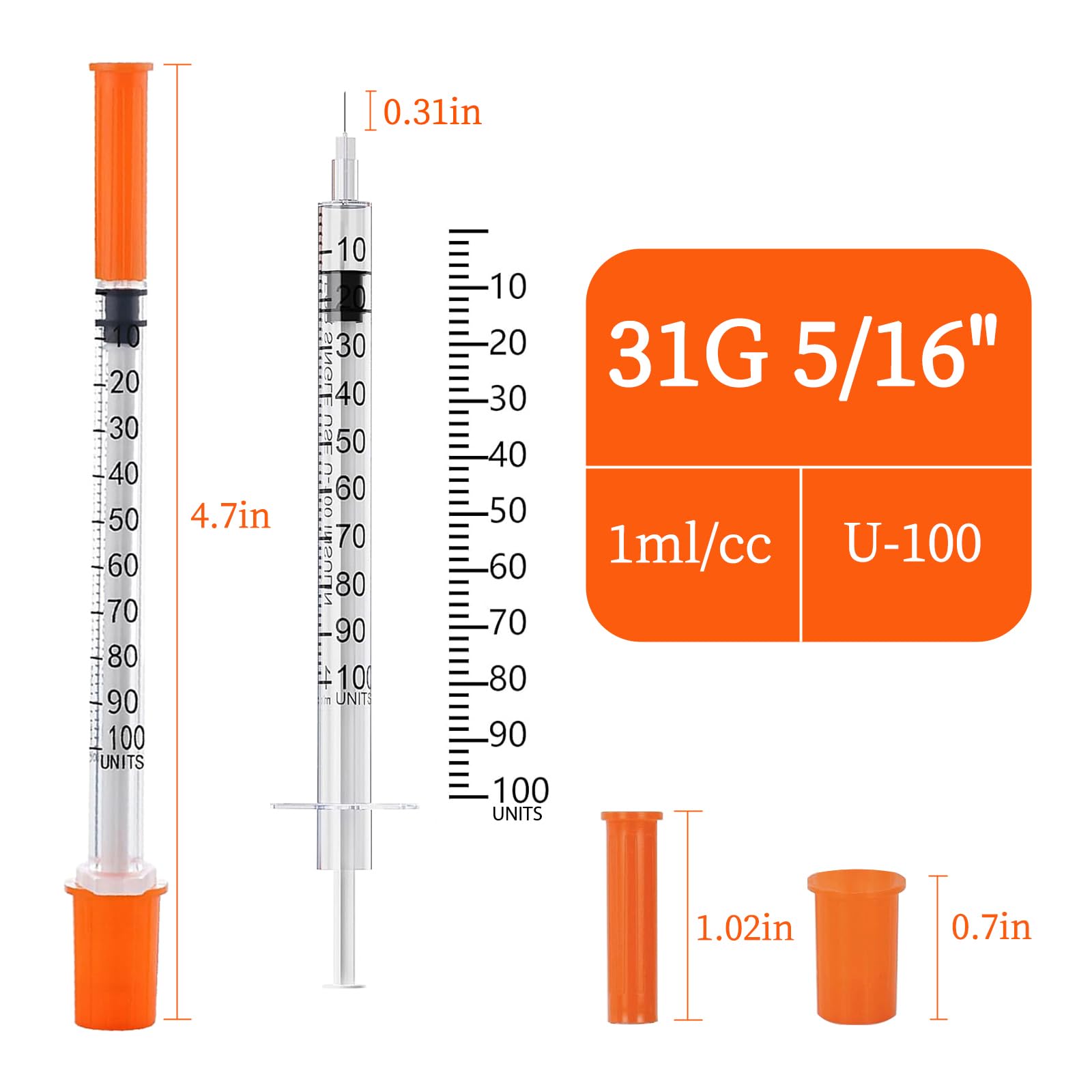 1ML Syringe with 31G 5/16" Needle, 30PACK Individually Wrapped Lab Supplies (1CC 31G 5/16"-30PACK) — Amazon image 3