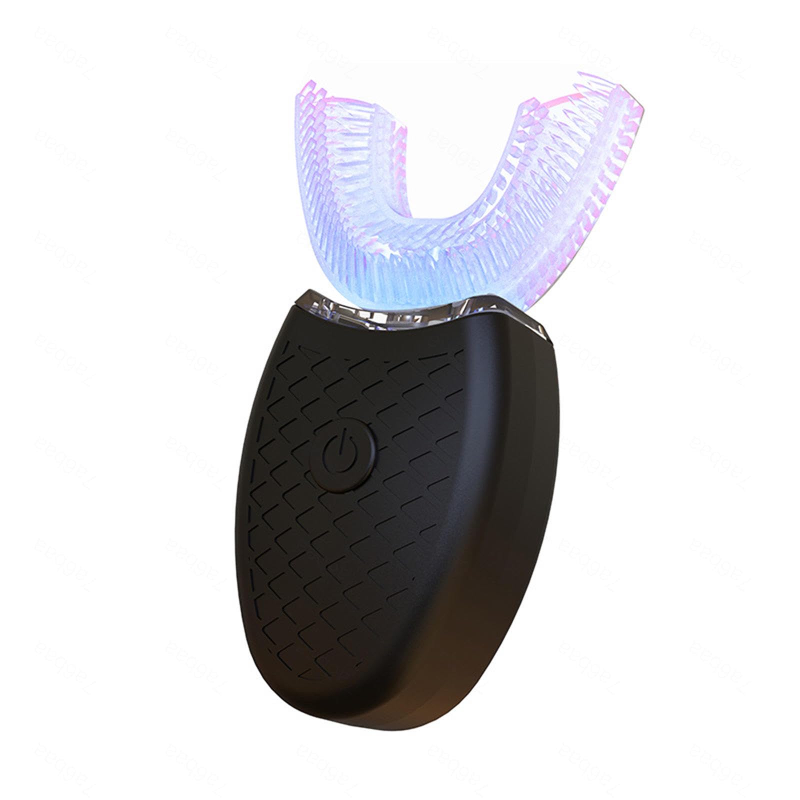 VIDECOR Set Spazzolino Elettrico Sonico per Adulti, Spazzolino a Forma di U, Timer Intelligente Integrato, Sbiancamento dei Denti, Spazzolino a Mani Libere,Black