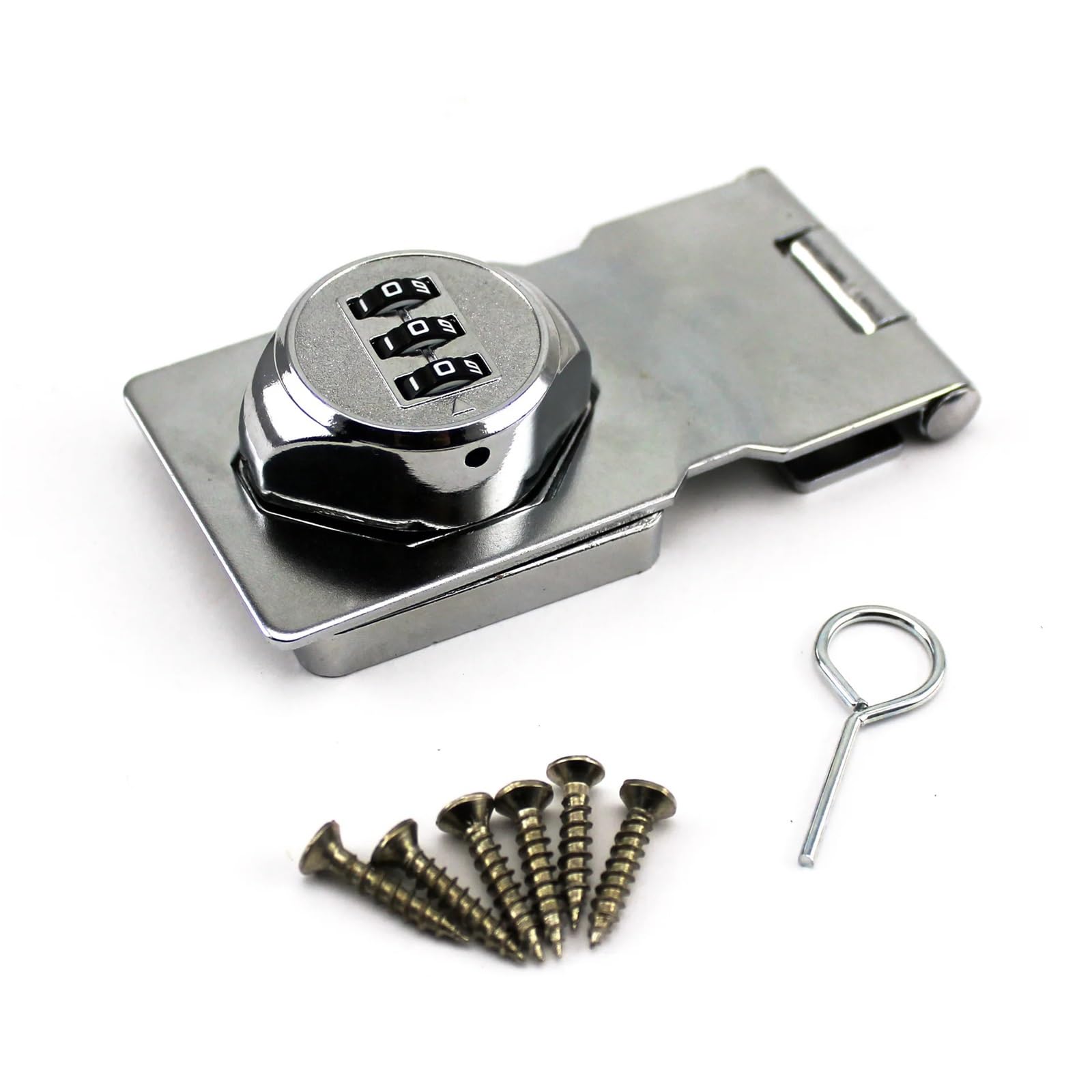 Sxolcoufoh Bright Chrome Color Password Wardrobe Toolbox Lock Plate 1Pcs(Bright Chrome Color)