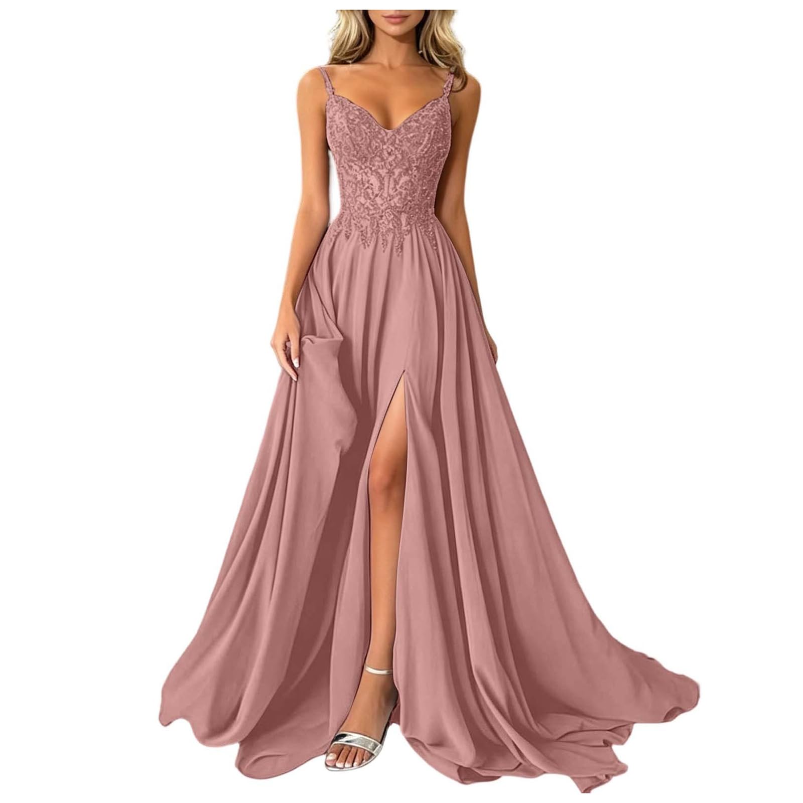 Vestidos de Boda Invitada Vestido de Fiesta con Abertura Alto Sexy Vestido Fiesta para Damas Honor Vestidos Largo para Bodas y Eventos Formales
