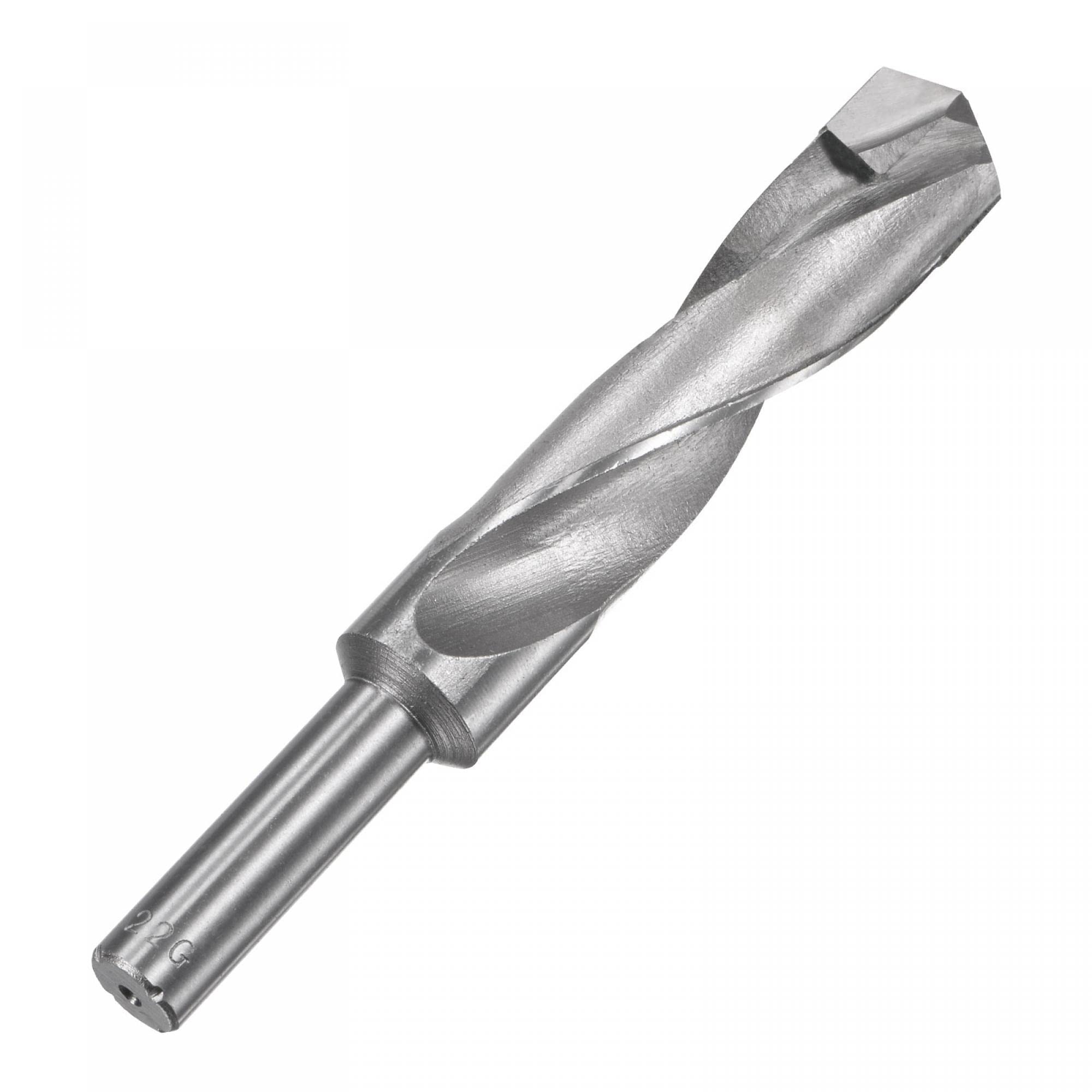 sourcing map 22mm Réduite Tige Cimenté Carbure Hélicoïdal Foret Pointes pour Trempé Acier Acier Inox 1/2 Pouce Droite Tige