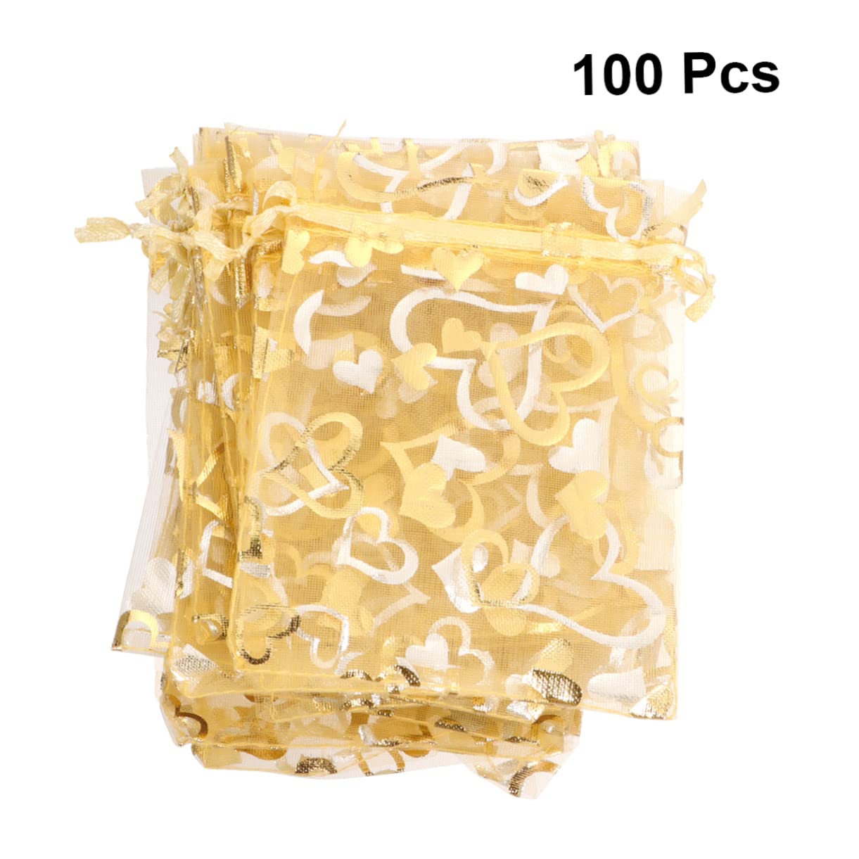 FOMIYES 3 Juegos De Bolsas De Malla Dorada Con Cordón Para Dulces De Fiesta Cumpleaños Bolsas Con Cordón Para Guardar Bocadillos 100 Unidades X 3