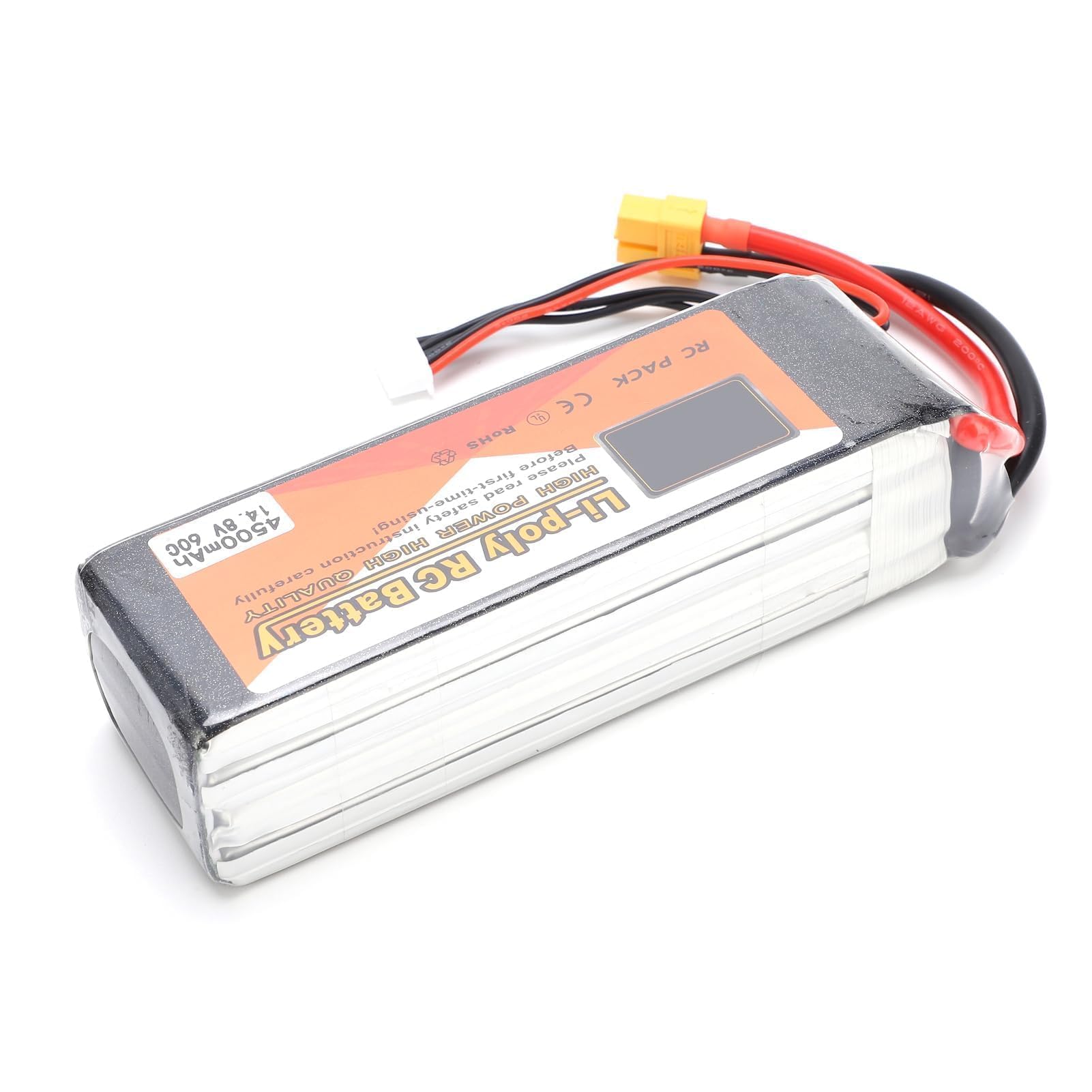 Batteria Lipo 4500mAh 4S 60C per Drone, Elicottero RC, Auto RC e Barca RC – Connettore XT60, Alta Capacità e Alta Scarica per Modellismo Aeromodellistico e Veicoli Radiocomandati