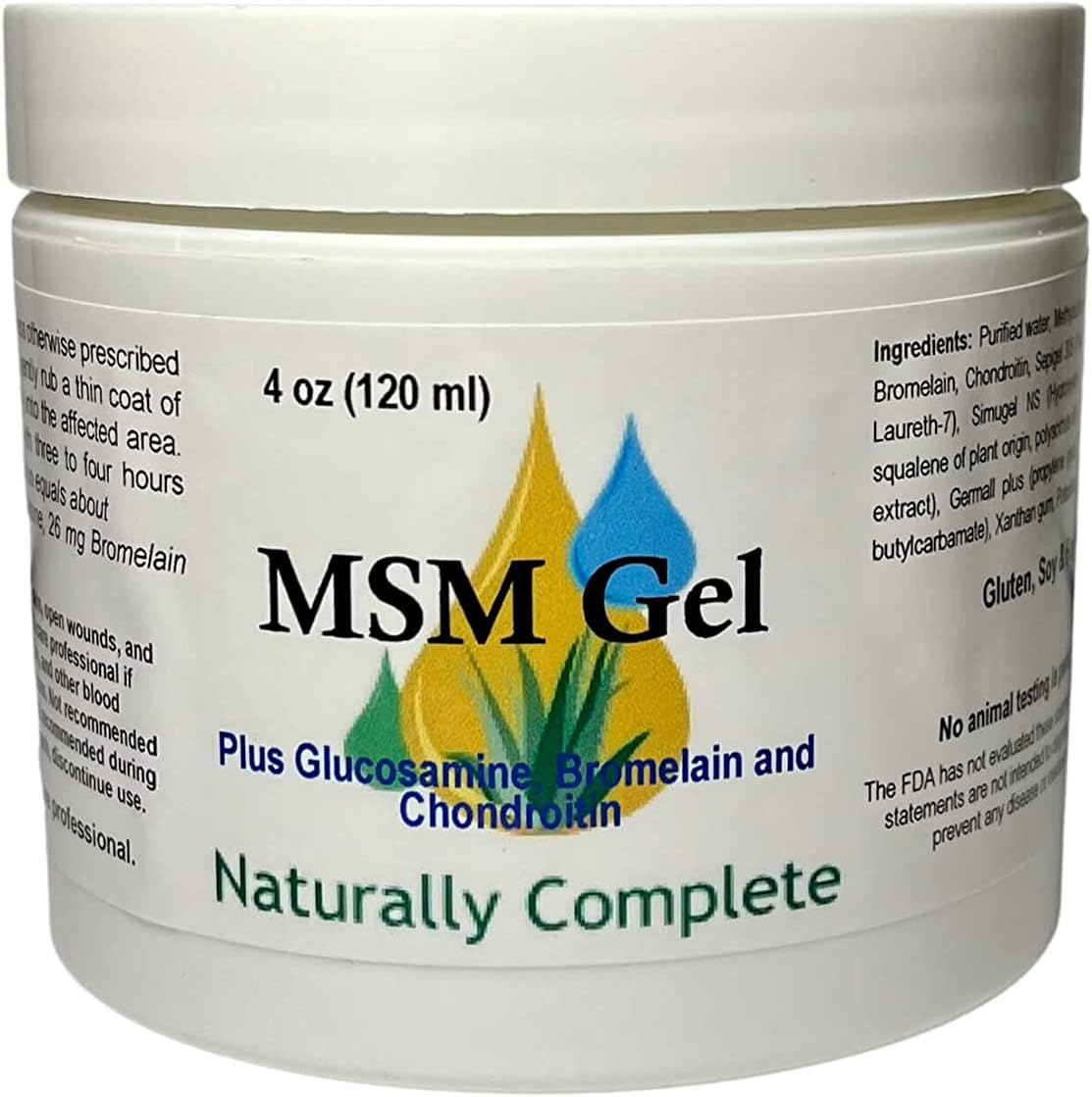 MSM Cream Plus Glucosamine Bromelain & Chrondroitin 4 oz. Jar