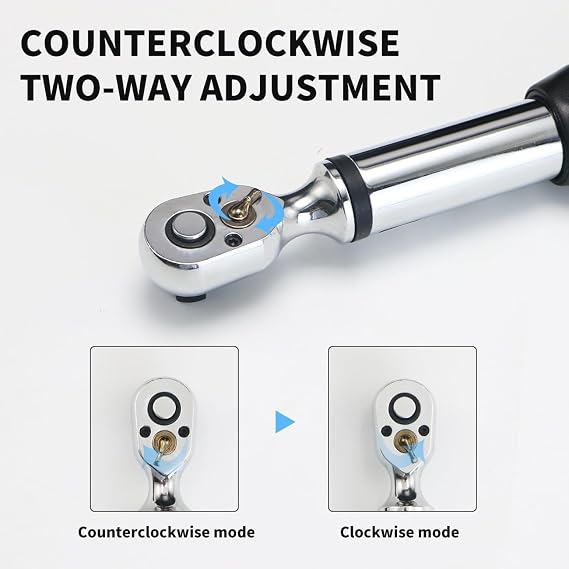 SHAHE 1/4'' Digital Torque Wrench With Super Large Screen Adjustable Torque Wrench With LED Buzzer 0.6-10N.m/0.44-7.37ft.lbs AWJ2-B-0010