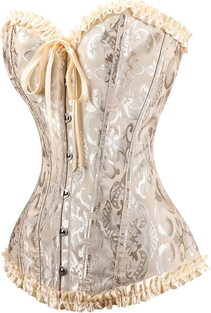 Corset Tops for Women,Lace Bustier Corset Lingerie top,Renaissance Overbust Corset Push Up Bodysuit - Image 2