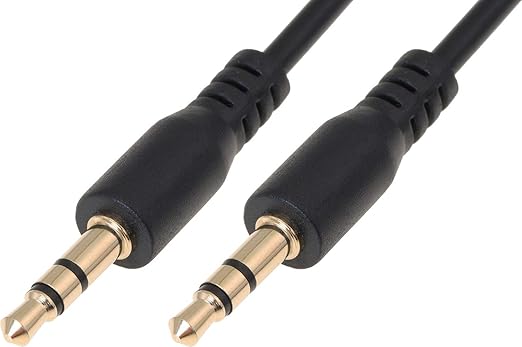 Cable de audio valonic de 0.6 ft, Jack 3.5mm, Macho a Macho, Negro miniatura 2