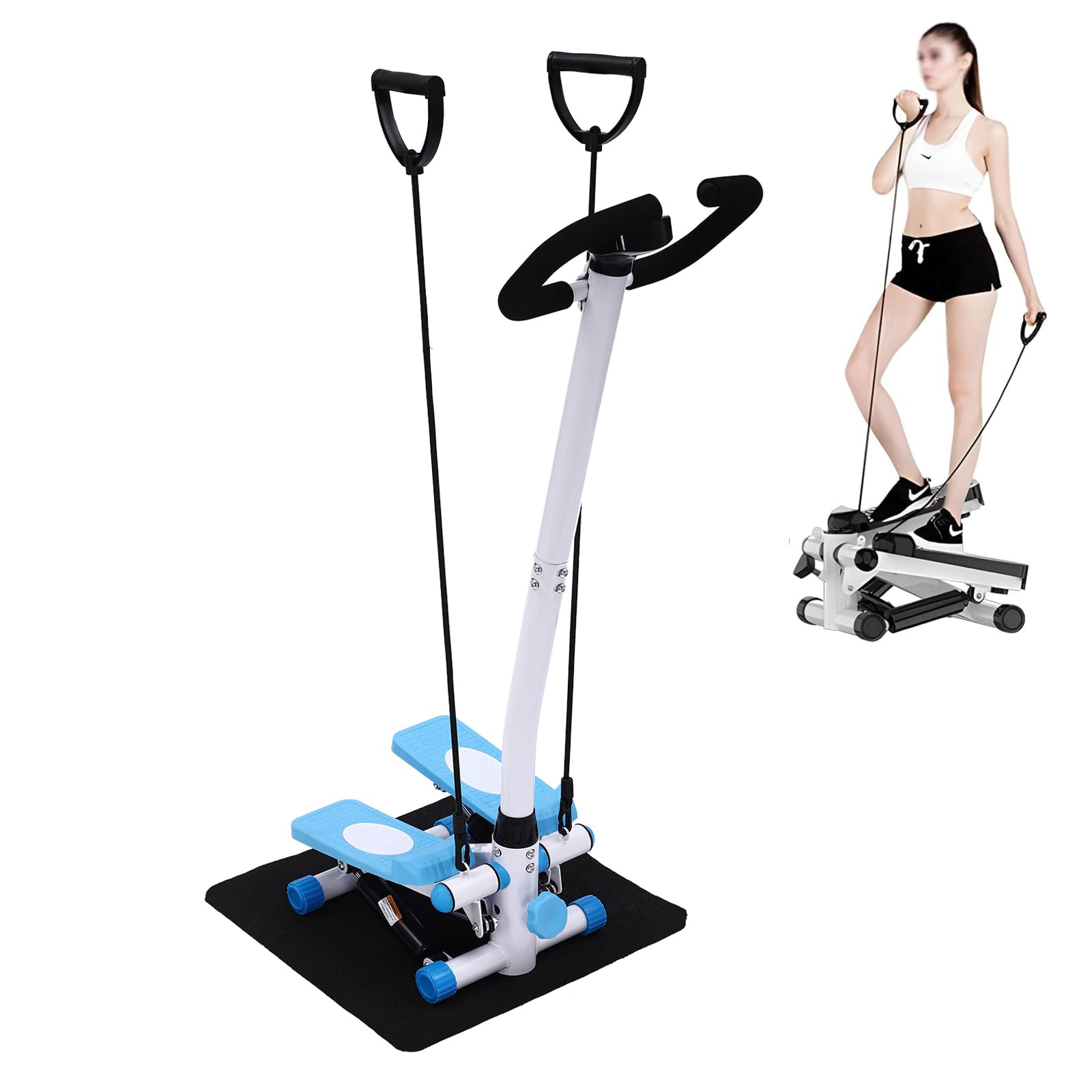 2 in 1 Fitness Swing Side Stepper mit LCD-Schirm und Handgriff, 150kg Up-Down Swing Stepper Bein Arm Trainer für Zuhause, Schöner Arsch/Schlanker Arm/Schöne Taille