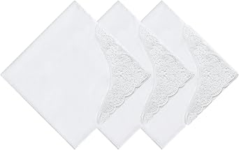 Handkerchiefs for Women 100% Cotton, Ladies Embroidery Handkerchiefs, Womens Handkerchief White Lace Wedding Hankies