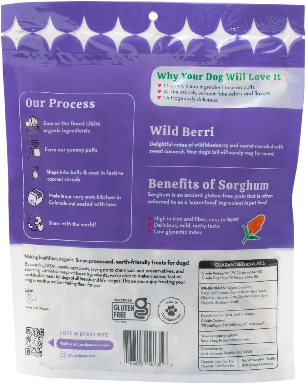 Lord Jameson Wild Berri and Sweet Beat Bundle – Low Calorie Dog Training Treats, Organic Crunchy Dog Treats, Gluten Free & Plant-Based, USDA Certified, Made in USA